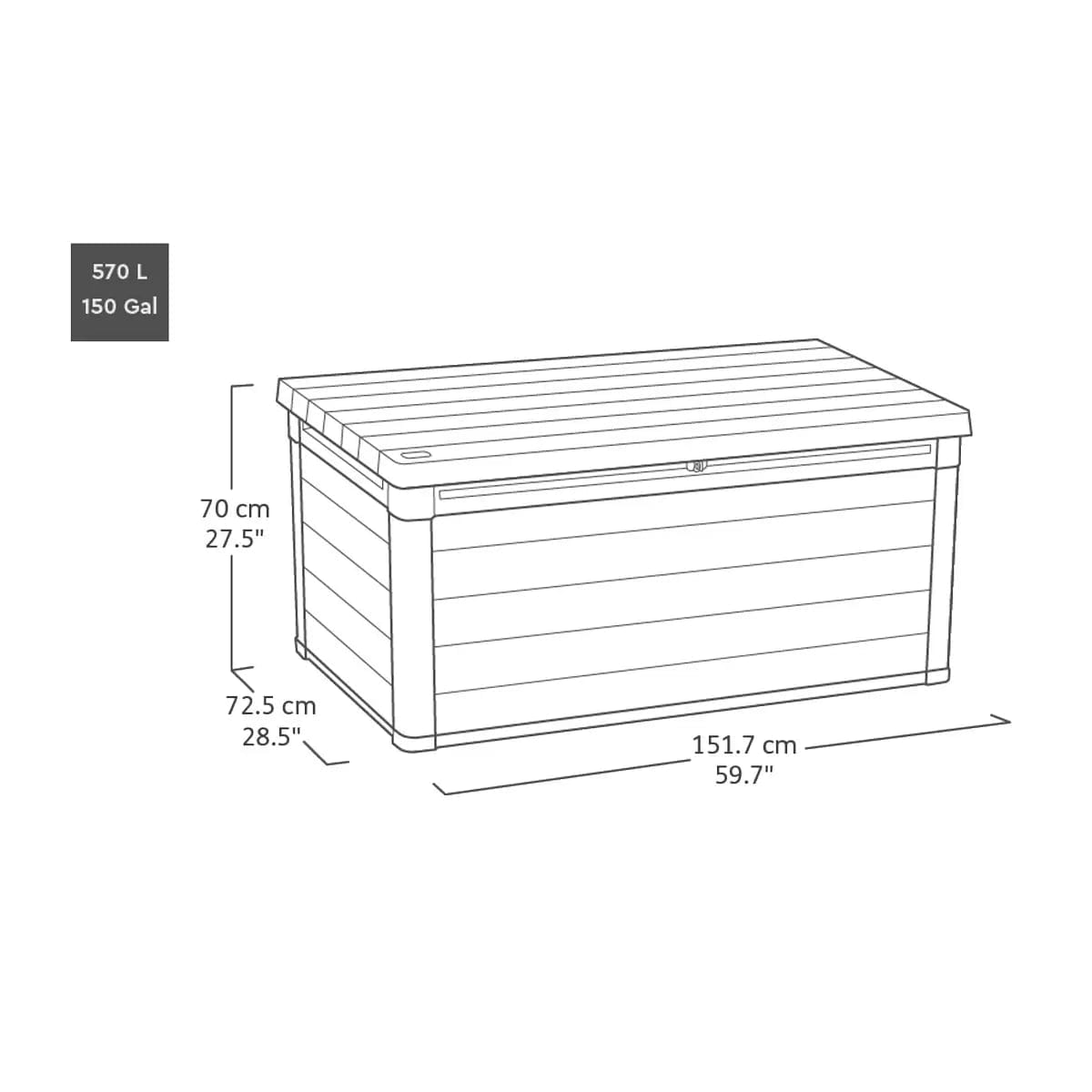 Keter Premier 570L Plastic Storage Box – Grey